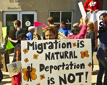 protestor with sign